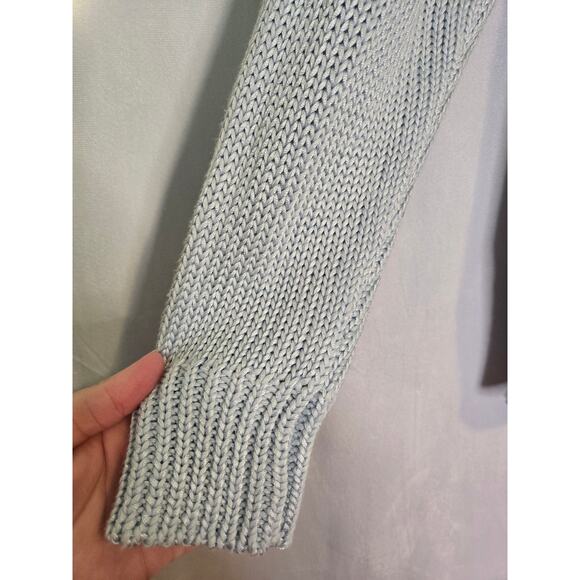 NWT ELIE TAHARI Cotton Rayon Knit Pullover Sweater Small Ice Blue Soft Office - Picture 7 of 12
